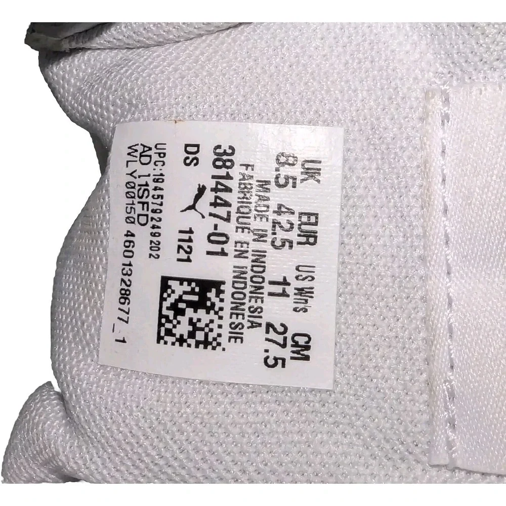 Size 11W - PUMA Smash Platform V2 Triple White W, Please Read Description.